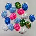 HQ GEMS Synthetic Opal 12x16x4.5mm Pink Blue White Opal Stone Fire Opal Gemstone for Jewelry Making