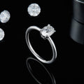 Abiding Jewelry Wholesale 925 Sterling Silver Couple Jewelry Custom Size 5*7mm Oval Shape VVS Moissanite Solitaire Ring