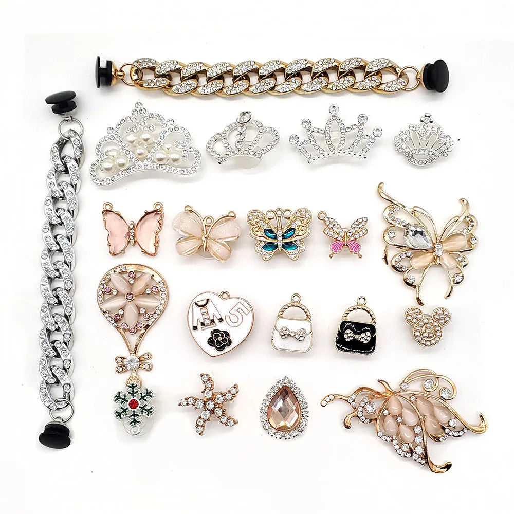 Wholesale Luxury High Quality Metal Shoe Charm Decoration New Fashion Light-Up Shoes Accessories High Trend Shoe Flower Charms