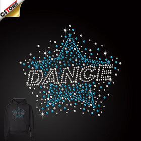 Customized Dance Floor Iron on Rhinestone Transfer Motif T-Shirt Printing Rhinestone Transfer Pattern