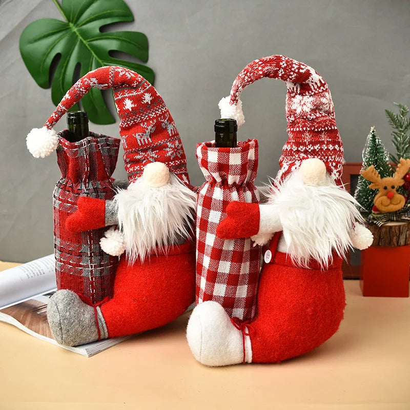 New Luxury Christmas Gnomes Ornaments with Led Lights Navidad 2023 Gifts Dwarf Dolls Plush Elf Gnomes for Christmas Decorations
