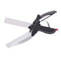 2in1 Food Fruit and Vegetable Cutting Scissors Multipurpose Stainless Steel Kitchen Scissor With Knife and Cutting Board