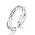 Factory 925 Sterling Silver Simple Twisted Adjustable Ring for Women Finger Geometric Open Ring Wedding Fashion Jewelry SCR483