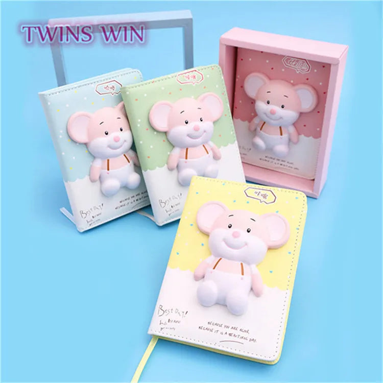 Student Gift Perfect Diary Decompression Notebook with PU Foam Kawaii Squishy Animal Toy 2407