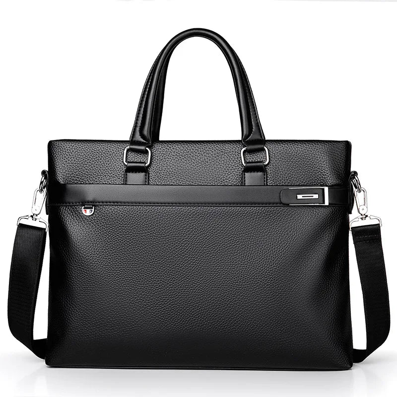 Oem Leather Messenger Bag 14  Inch Soft Vegan Leather Shoulder Handbag Crossbody Laptop Bag Briefcase Bag for Men