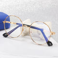 91257 New Arrival Round Anti Blue Light Optical Glasses Frames Women Metal Plating Temple Fashion Computer Eyeglass
