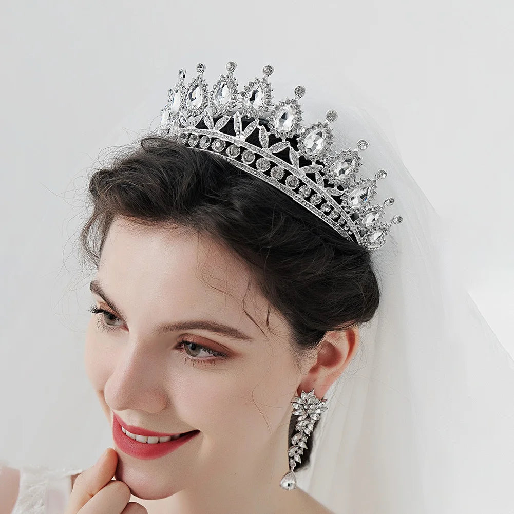 Mixed Styles Barouqe Alloy Rhinestone Tiaras and Crowns Queen Princess Diadems Wedding Hair Accessories Women Jewelry