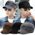 Men Women Peaked Newsboy Cap Soft Cotton Baker Boy Hat Winter Warm Beanie