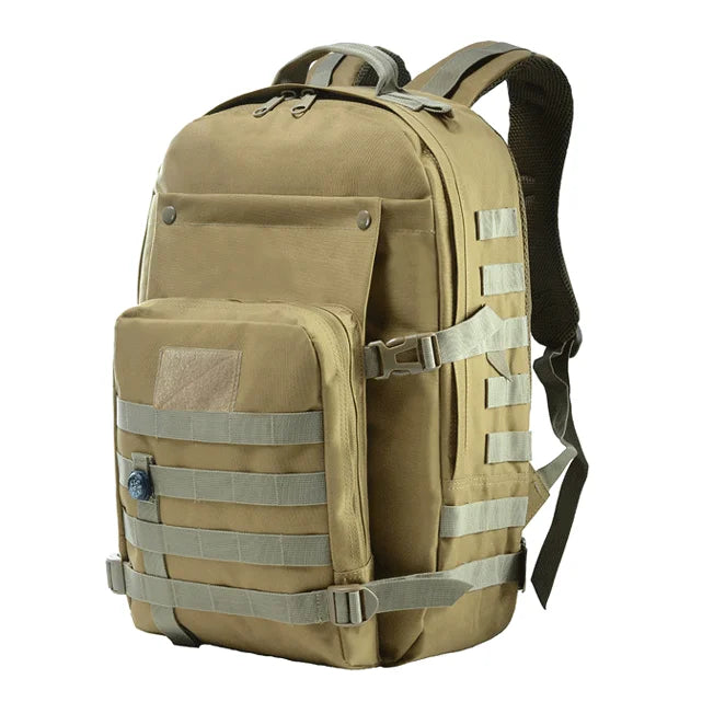 Large Capacity Casual Sports Camping Backpack for Men Tactical Trekking Assault Design Zipper Closure Polyester/Oxford Lining