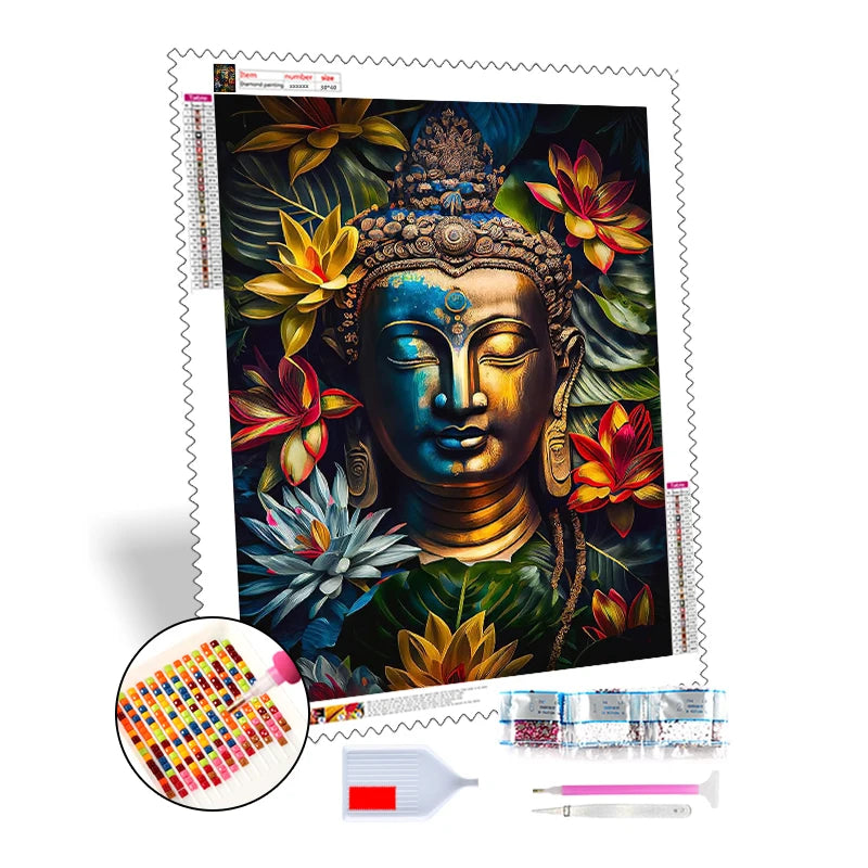 Custom Diamond Painting Lotus Buddha Statue Full Drill 5d Diamond Painting Kit Home Wall Art DIY Diamond Painting