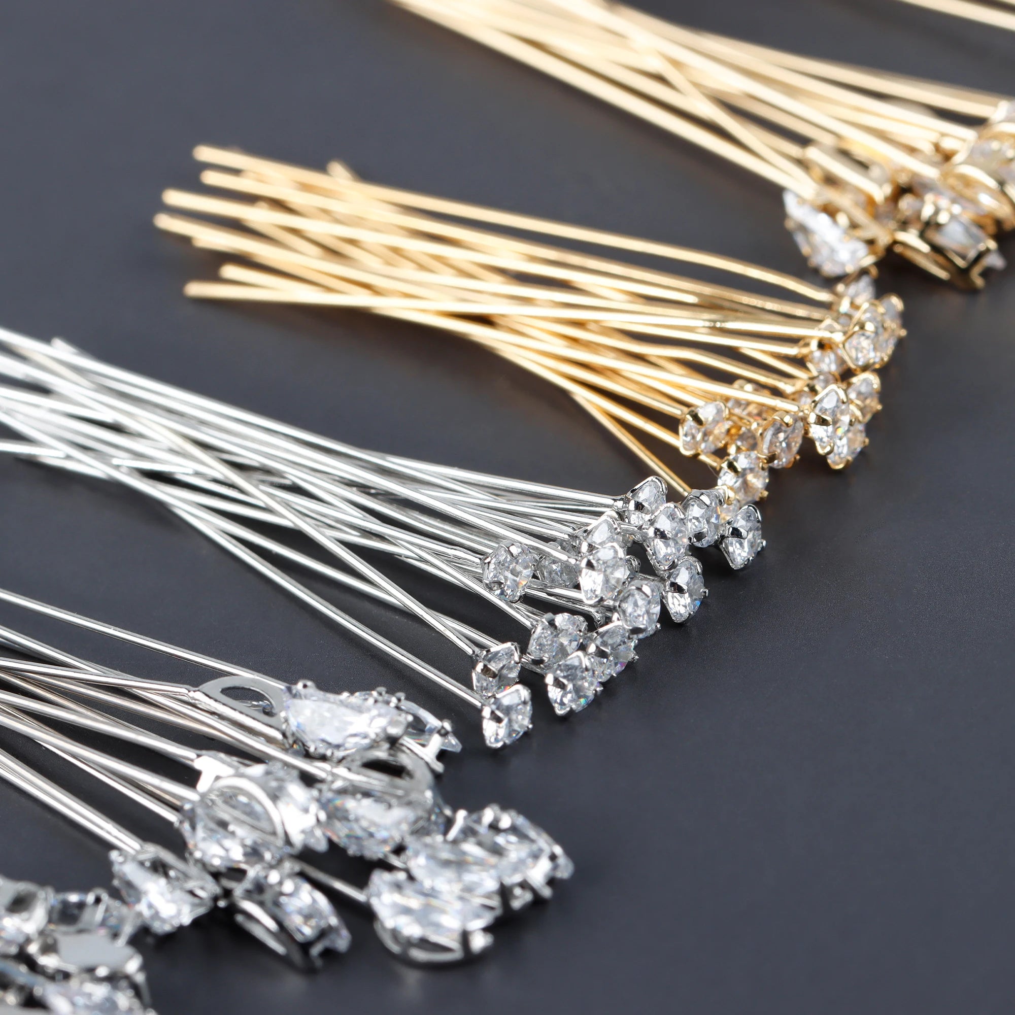 M1006 10 Pcs/lot Gold Silver Color Metal Zircon Diy Earring Connectors Head Pins Jewelry Making Accessories
