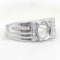 Sterling Silver 7*9mm Semi Mount Men's Ring Frame Empty Blank Claw Setting S925 Base Holder Without Center Stone for DIY Inlay