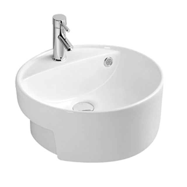 Modern Style Sink Above Counter Designer Ceramic Round Shape Wash Wash Hand Basin