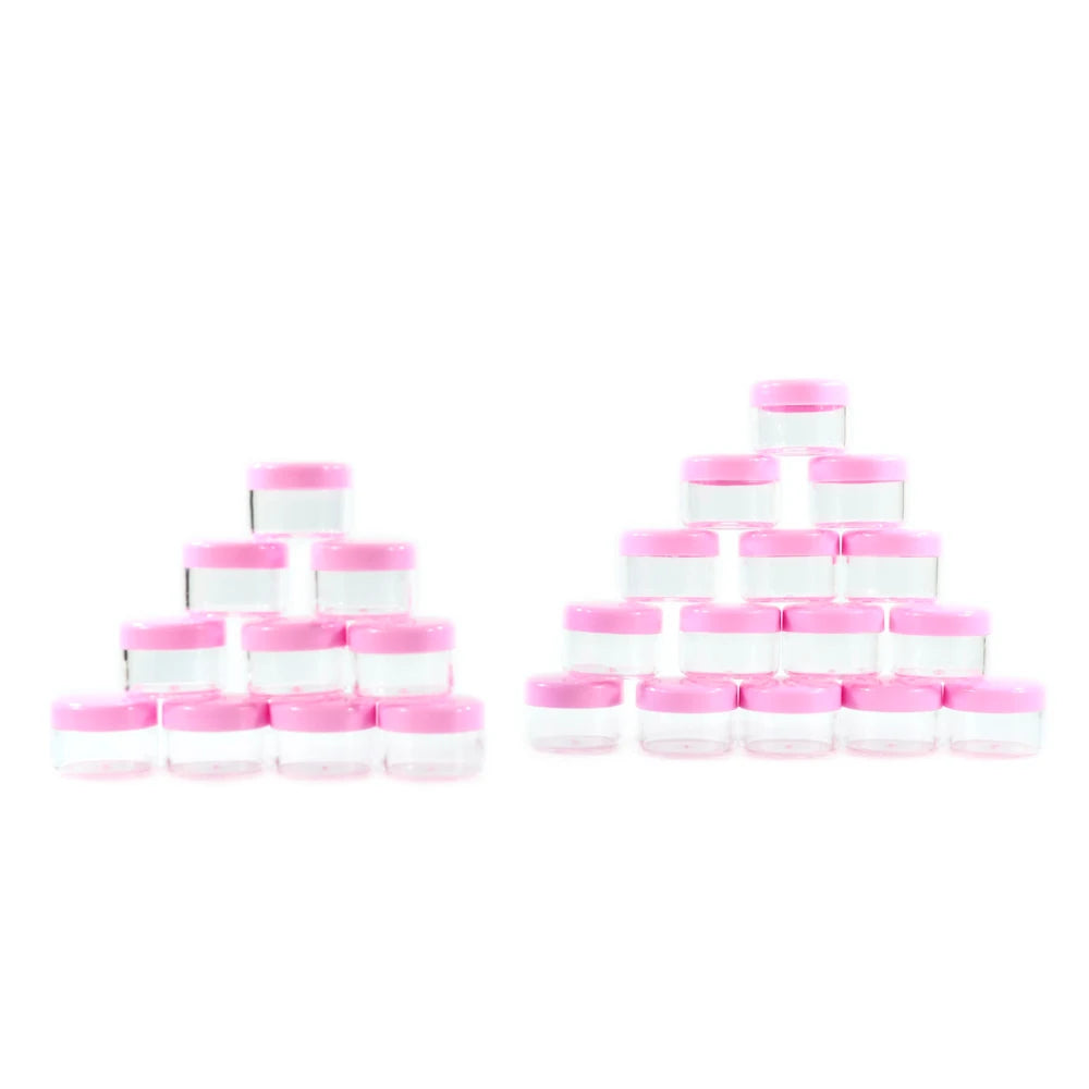 Best Seller Eye Cream Jar Cheap Plastic Cosmetic Jars 3g 5g 10g 15g 20g pink clear Round Plastic Cosmetic Small Mini Jar