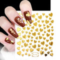 2025 New Spring Nail Decal Set Black Gold Leaf Bee Abstract Holographic Floral 3D Flowers Metal Plant Stickers for Nail Art
