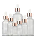 Hot Sale5ml 10ml 20ml  30ml 50ml 100ml pink Rose Gold Glass Matte Essential Oil Dropper Bottle