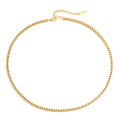 Simple Stainless Steel 14K Gold Plated Blank 2MM Wide 38CM Length Box Chain Necklace Blank Box Chain Choker Necklace for Women
