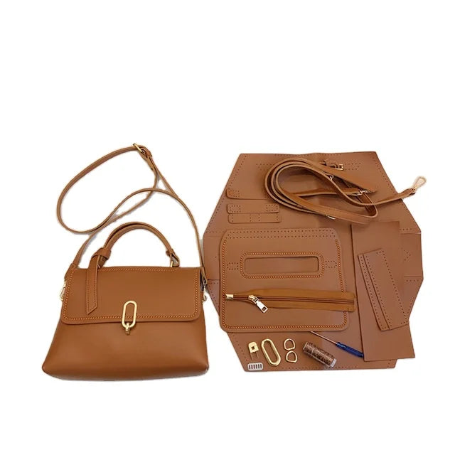 Online Celebrity Bag DIY Sewing Korean Style Lock Catch Portable Women's Bag DIY Homemade Gift for Friends