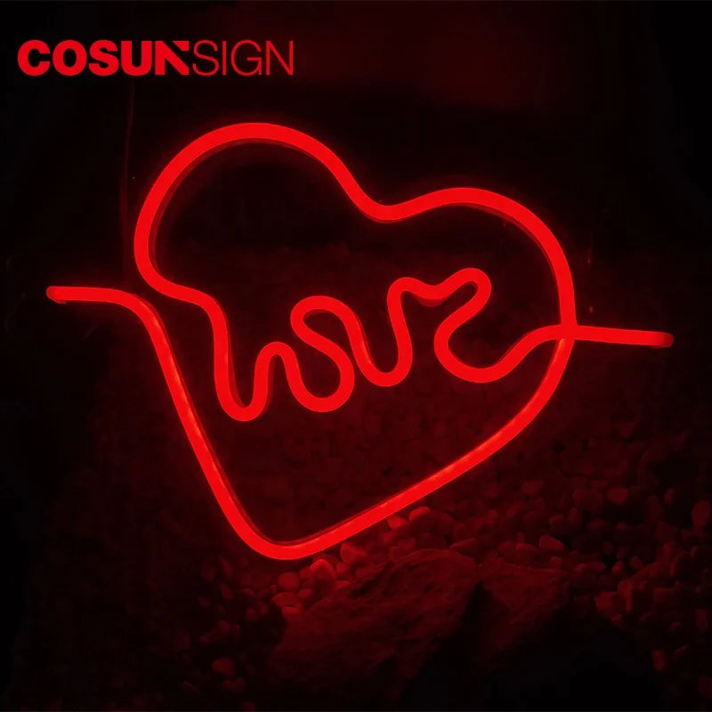 For Cosun Custom Open Waterproof LED Neon Sign for Wedding & Party Electronic Advertising with LED Strips for Company Usage