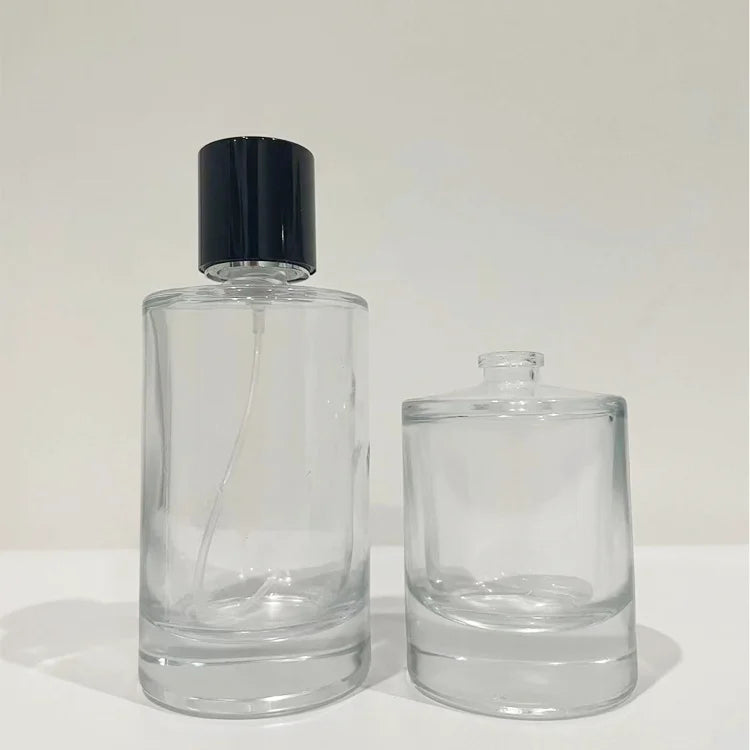 Wholesale Round Perfume Bottle Spot Crimp Neck Cylinder Empty Spray Parfum 50ml 100ml Glass Perfume Bottles
