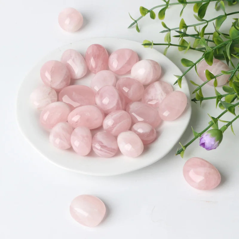 Wholesale Rose Quartz clear Quartz Tumbled Stones Natural Healing Quartz Crystal Tumble Stones