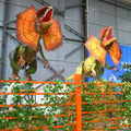 Animatronic Life Size New Arrival Lifting Dinosaur Dilophosaurus with Fence for Dinosaur Theme Park Moving Robot Model