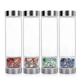 Bpa Free Custom Logo Crystal Water Bottle with Gemstone Chips  Loose Leaf Tea Bottle Gem Elixir Infused Glass Water Bottle