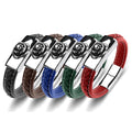 Wholesale Logo Engraving Genuine Leather Micro Fibre Bracelet Stainless Steel Custom Men Jewelry Magnetic Clasp Leather Bracelet