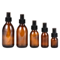 Hot Sale 60ml/100ml/150ml Empty Clear Amber Glass Spray Bottle for Cosmetic Boston Use Black Plastic Sprayer Free Customizable