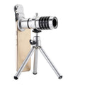 Outdoor Smartphone 12X Mini Tripod Base Universal Telephoto Lens Aluminium Shell Super Zoom Monocular Telescope