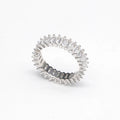 Classic Jewelry Engagement Square Cut Zircon Ring 925 Sterling Silver Baguette Ring for Women Anniversary