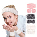 Fashion Face Towel Wash Skincare Flannel Wristband Makeup Spa Headband Set