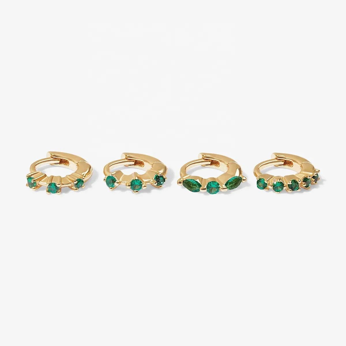 LOZRUNVE 925 Sterling Silver Gold Plated Body Jewelry Cartilage Small Huggie Earring Set