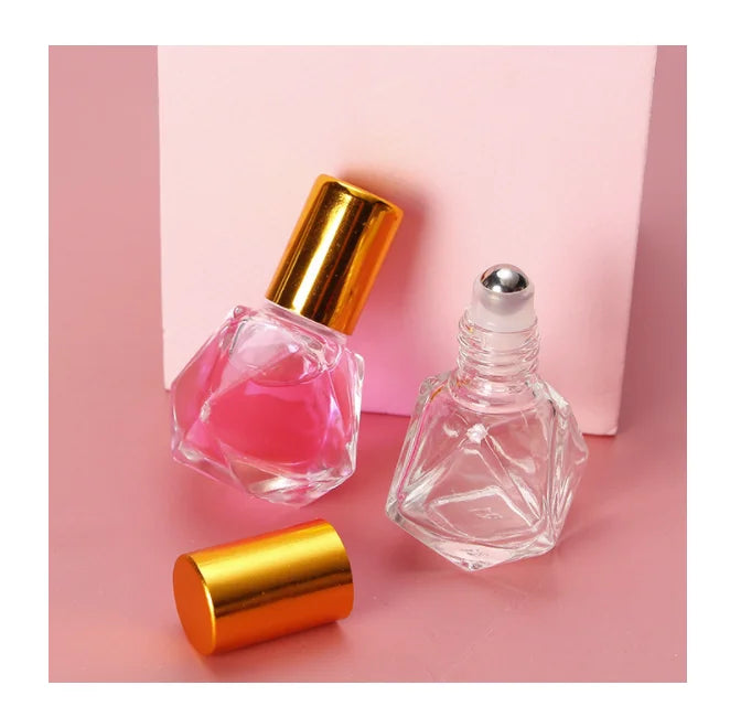 Wholesale Roller Bottle for Essential Oils 8ml Diamond-shape 8ml Rollon Portable Sample Bottle