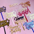 Double Layer DIY Happy Birthday Colorful Acrylic Cake Topper Birthday Cupcake Topper Cake Decorations Boys Girls Birthday