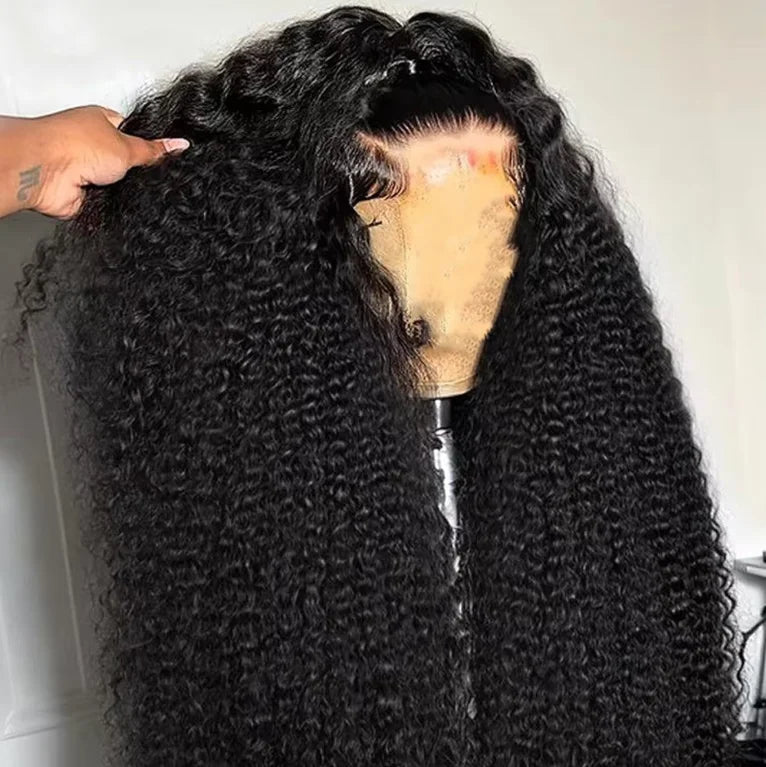 250% Density HD Transparent Deep Wave Lace Frontal Wig 30 Inch Brazilian Deep Curly Lace Front Human Hair Wigs for Black Women