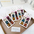 Trendy Women 6Pcs/Set Plastic Mini Hair Claw Jelly Color Small Clips Hair Accessories Retro Colorful Geometry Girls Headdress