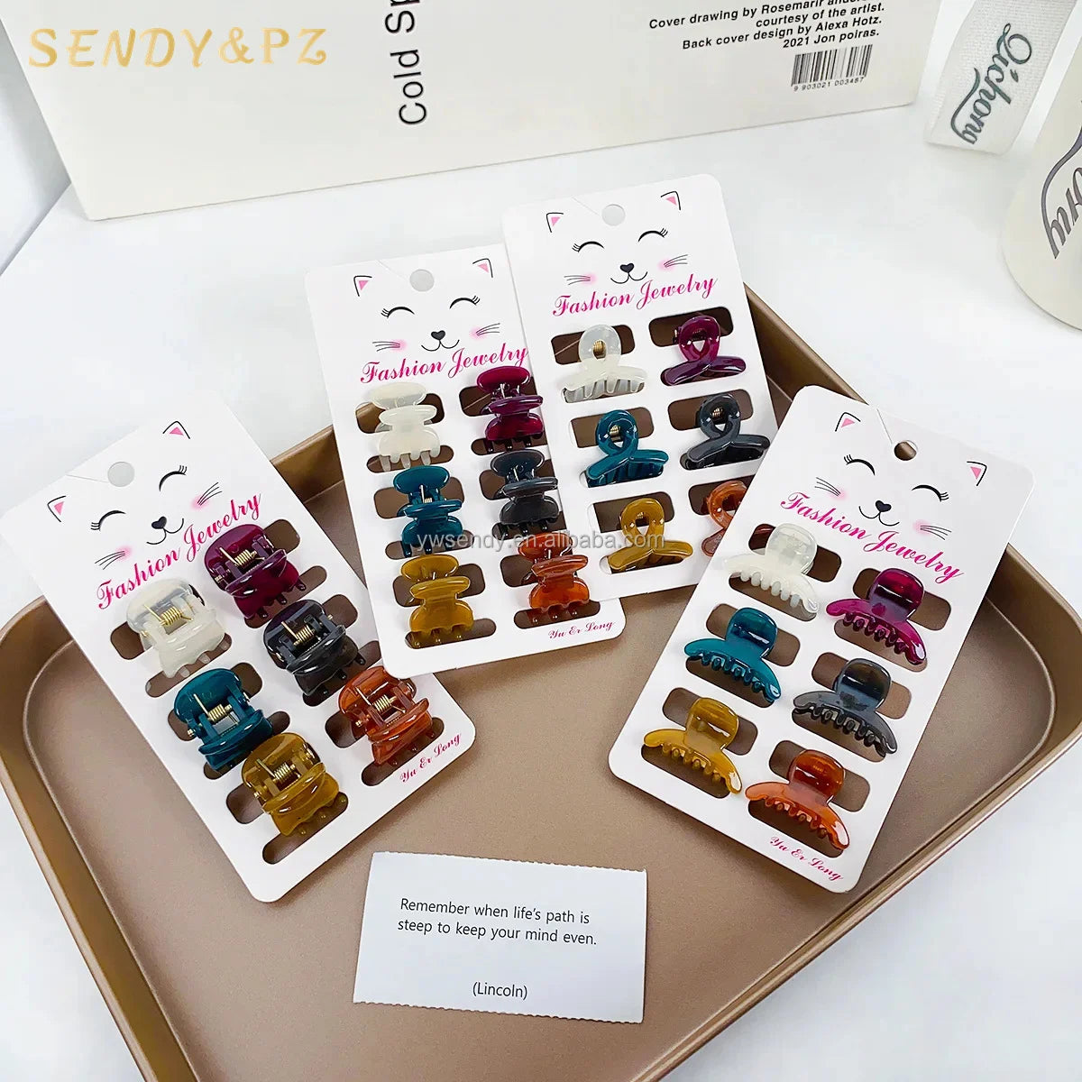Trendy Women 6Pcs/Set Plastic Mini Hair Claw Jelly Color Small Clips Hair Accessories Retro Colorful Geometry Girls Headdress