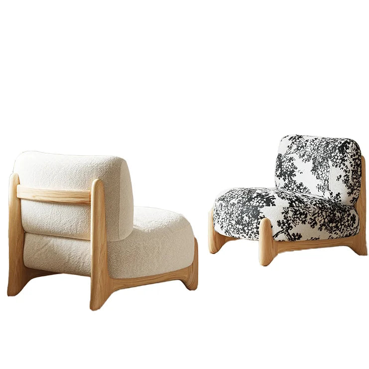 Modern Velvet Wabi-Sabi Lounge Chair with Durable Wood Frame Comfortable for Living Rooms Hotels Villas Dining Areas
