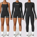 Custom Workout Tracksuit Yoga Suit for Women Solid Pattern Gym Fitness Clothing Active Wear Plus Size