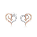 Wholesale Hypoallergenic Custom 925 Sterling Silver Two Tone Cute Animal Horse Heart Stud Earrings