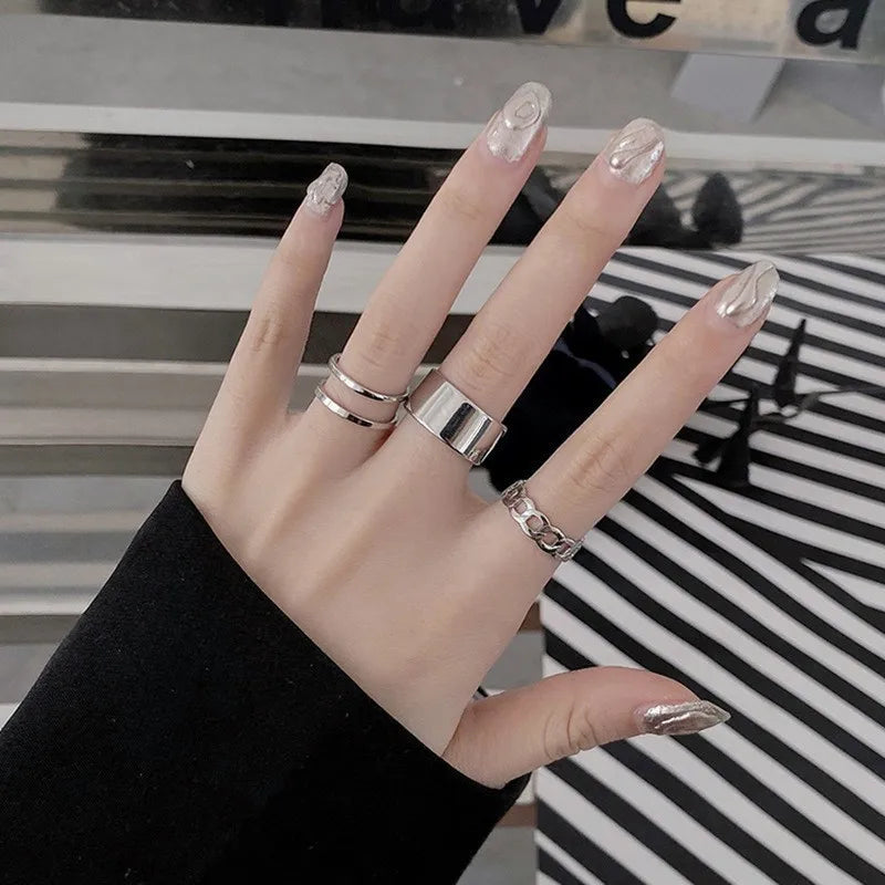 Stocked Wholesale Titanium Stainless Steel Sterling Silver Ring Sets Jewelry