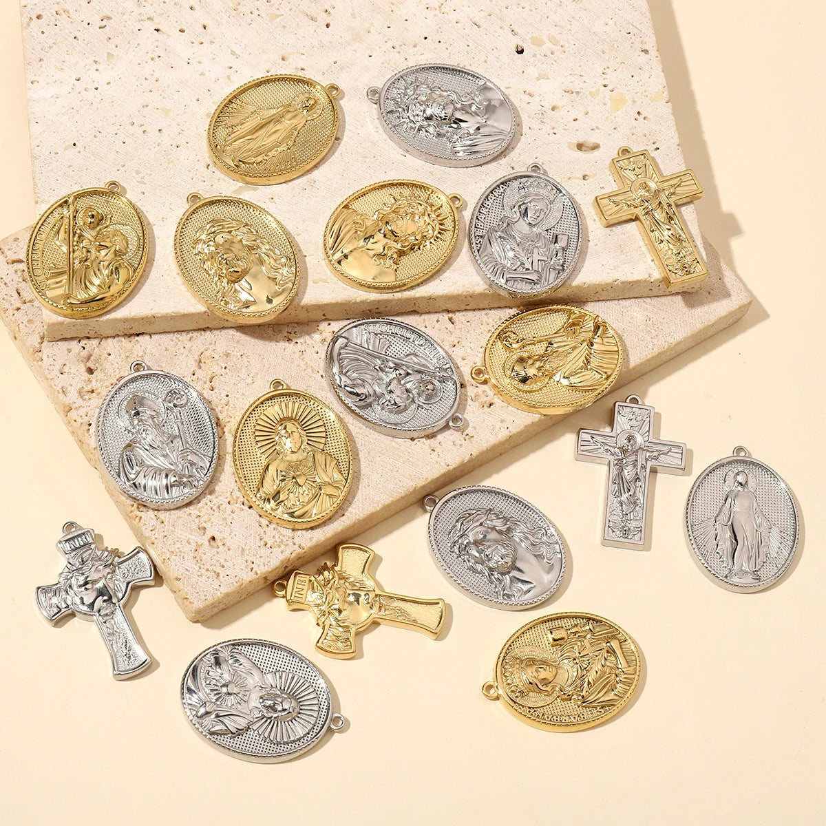 2026 New Charms for Jewelry Making Faith Cross Waterproof Stainless Steel Necklace Jewelry Accessories