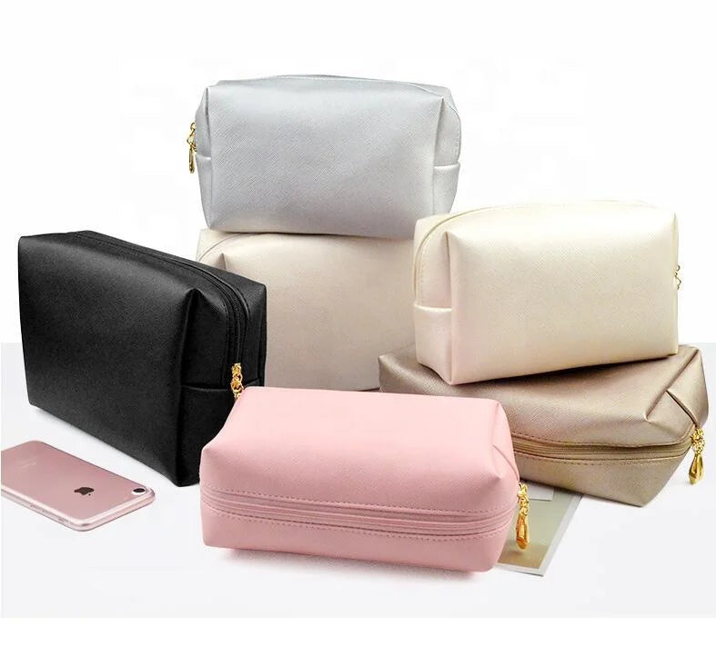 Custom Premium Travel Case Brush Organizer Bag Digital Printing Makeup Bags pink PU Travel Toiletry Women's Cosmetic Bag