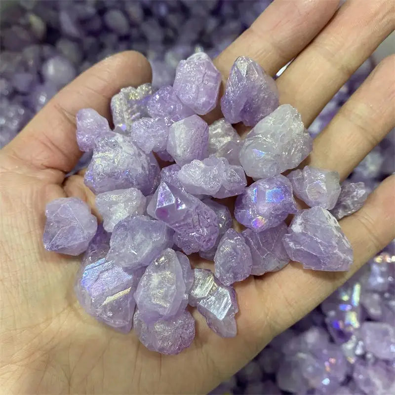 Wholesale Natural Rough Amethyst Stone Angle Aura Raw Amethyst Crystal Tumble Stone