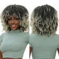 Moq 1 Factory Wholesale Synthetic Wig With Bangs Jerry Wavy Hair Italian Wave Gray Gradient White Synthetic Wig Soft