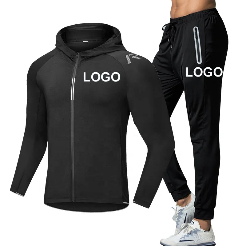 Bulk Wholesale Running Tracksuits Men Clothes Polyester Mens Tracksuit Custom Logo Full Zipper Tracksuits