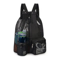 Sinodiving Stylish Sports Gym Foldable Swimming Mesh Drawstring Backpack with Wet PocketBeach Backpack and Swimming Bag