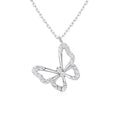 Simple Design Crystal Elegant Wedding Jewelry 925 Sterling Silver Diamond Rhinestone Butterfly Necklace for Women Girls