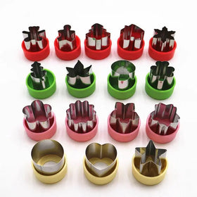 16 Pcs Stainless Steel Large butterfly Flower-shaped Vegetable fruit Cutter Cookie Decorating Tools